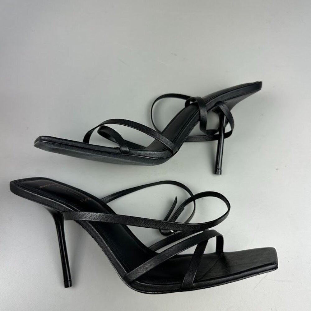 BLACK SUEDE STUDIO Gemma Heel Sandal in Black Nappa - Picture 3 of 7